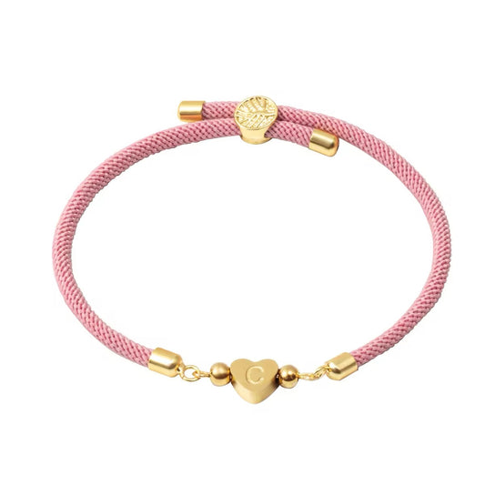 Pulsera de Cordon Inicial-Rosa