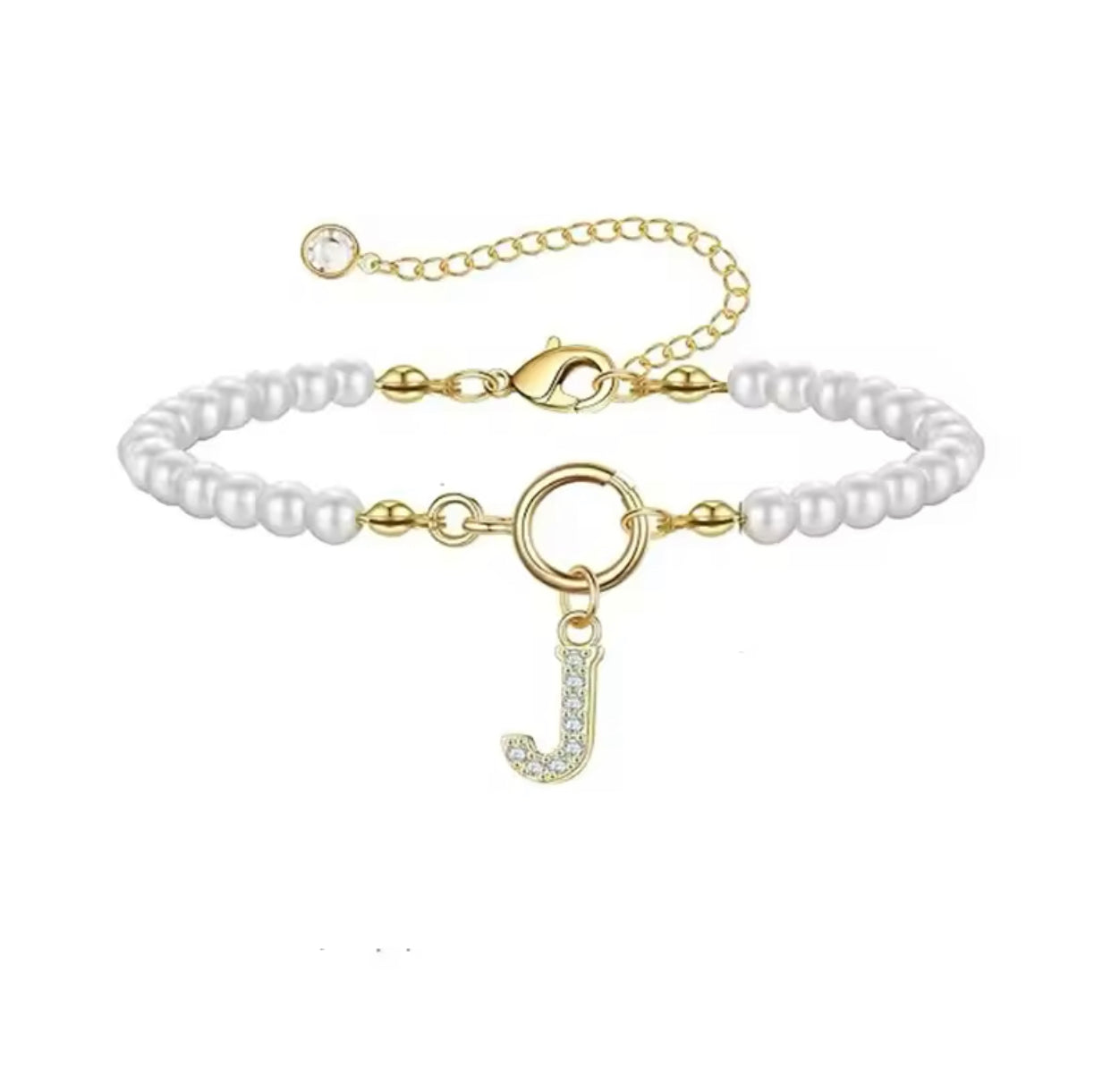 Pulsera de Perlas con Inicial