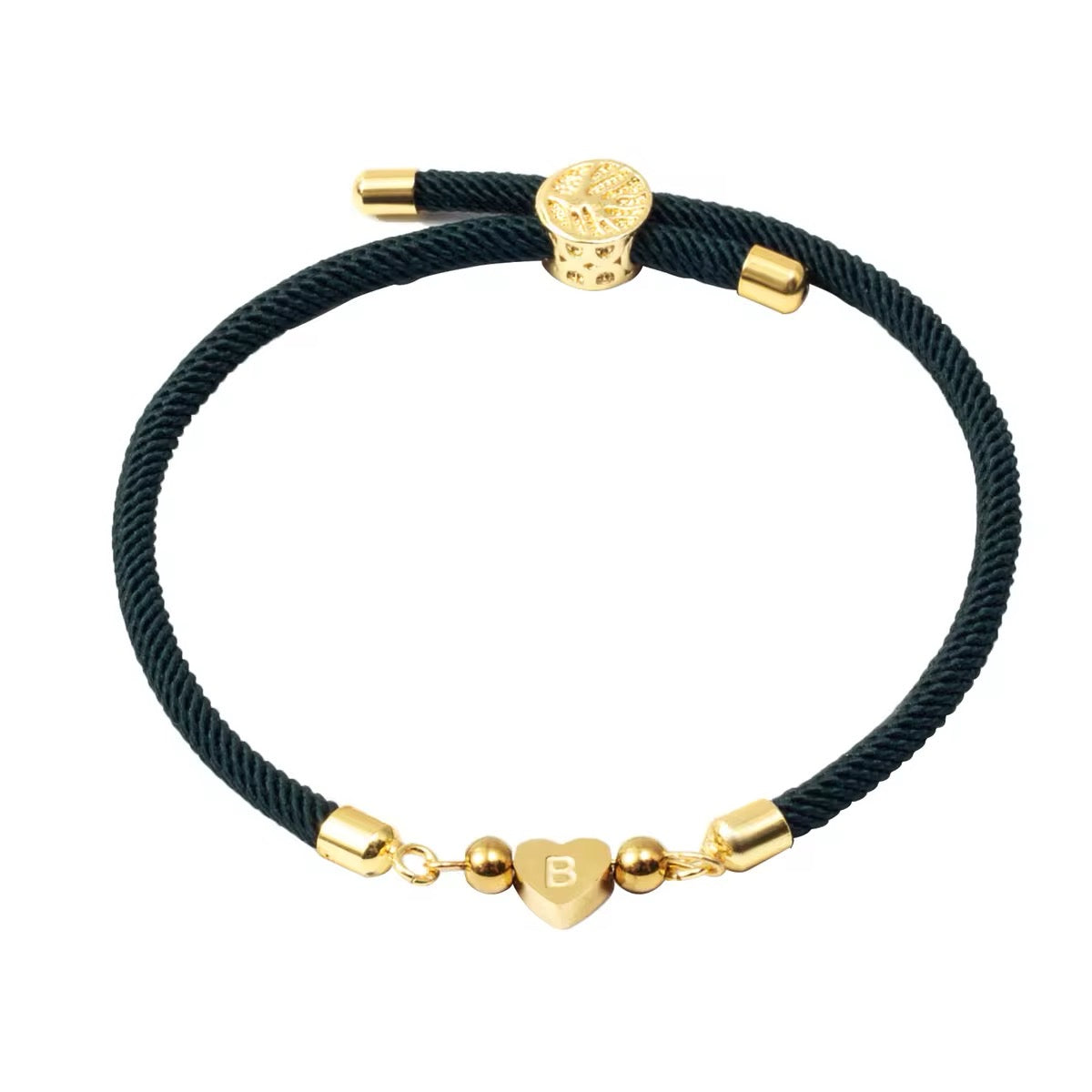 Pulsera de Cordon Inicial-Negra