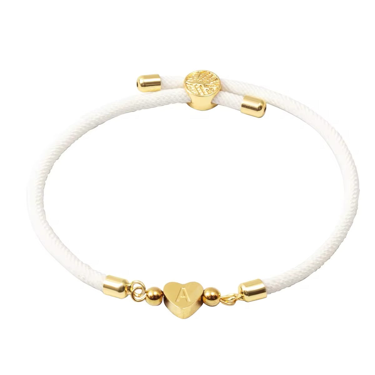 Pulsera de Cordon Inicial-Blanca