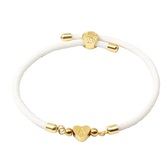 Pulsera de Cordon Inicial-Blanca